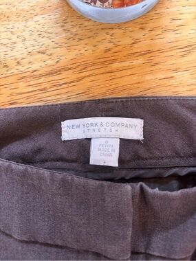 New York & Company Petite Stretch Pants Dark Brown